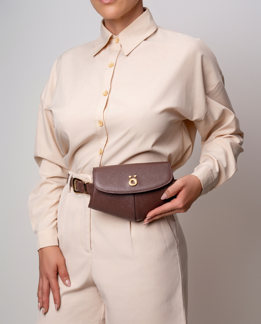 PöSH ICON - Bolsa Pochete Versátil de Couro Preta