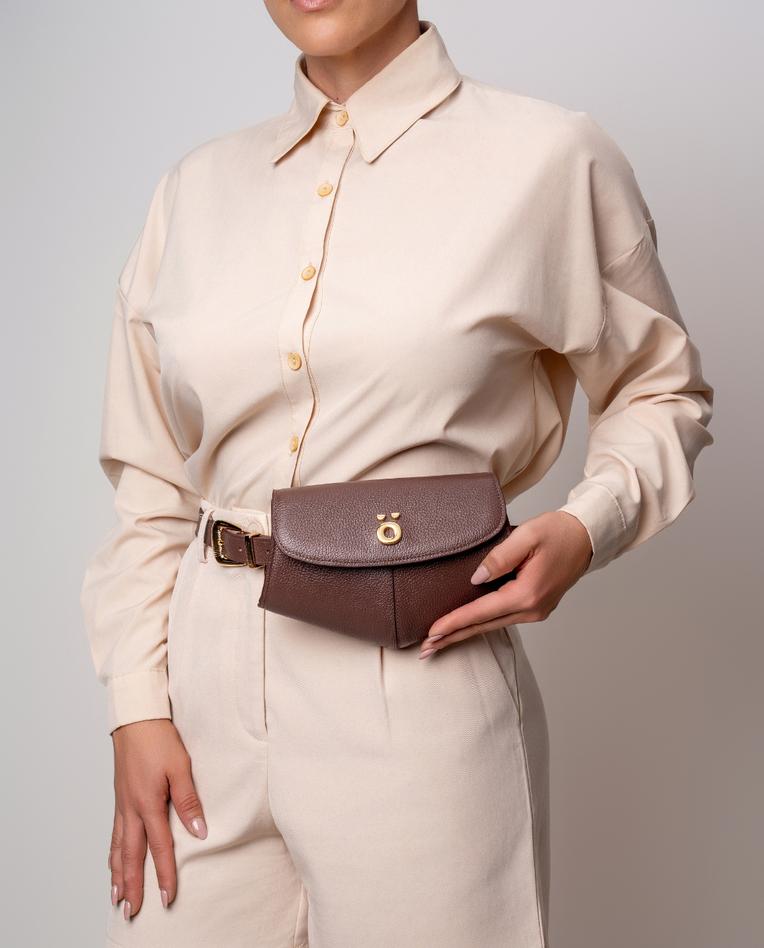 PöSH ICON - Bolsa Pochete Versátil de Couro Preta