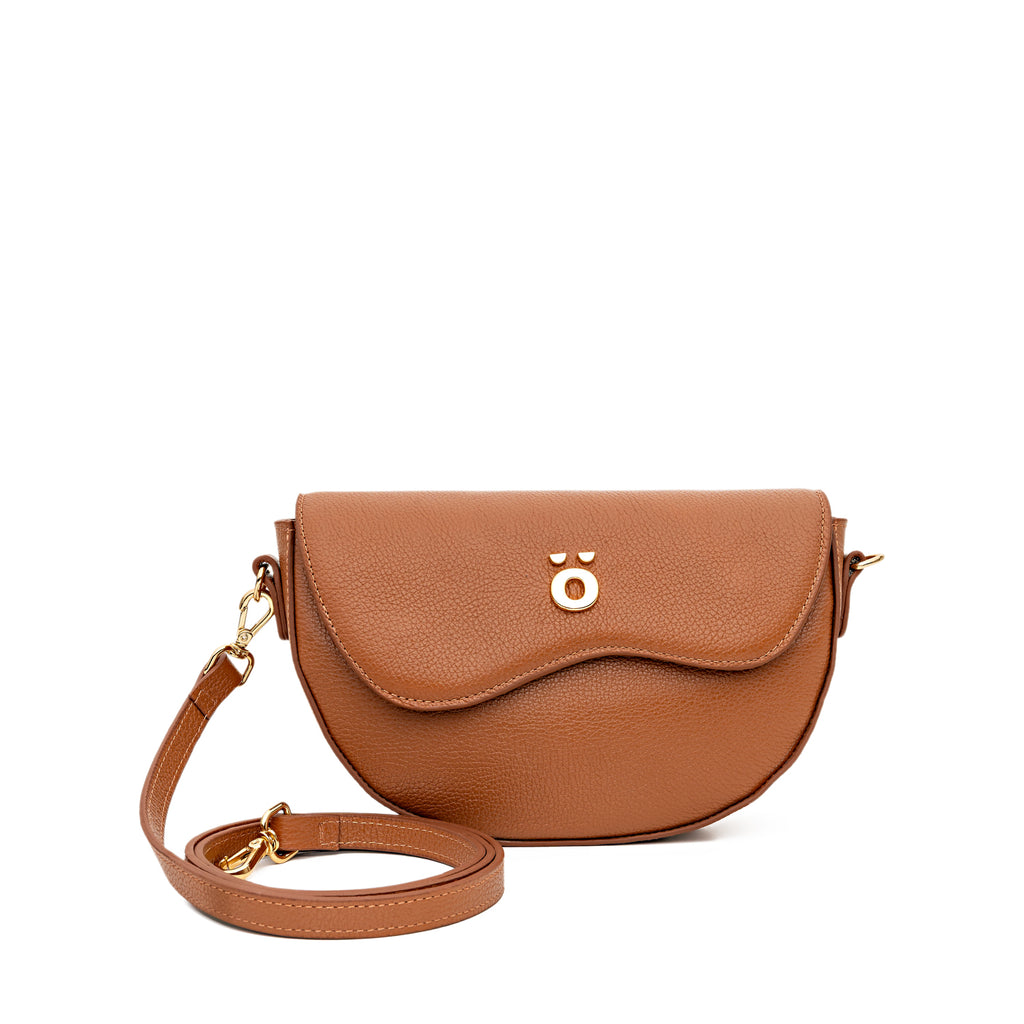Bolsa Transversal de Couro Caramelo