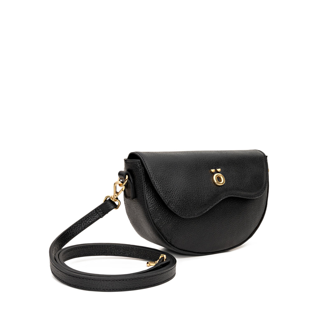 PöSH AURA - Bolsa Transversal de Couro Preta