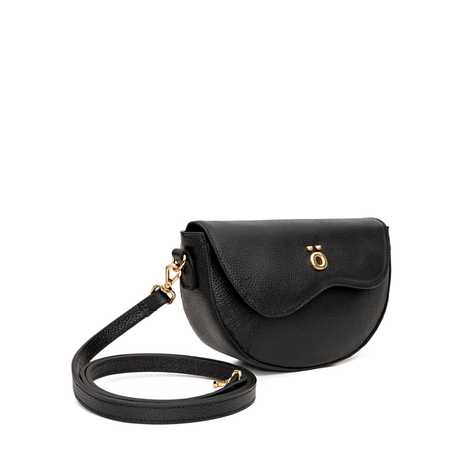 PöSH AURA - Bolsa Transversal de Couro Preta