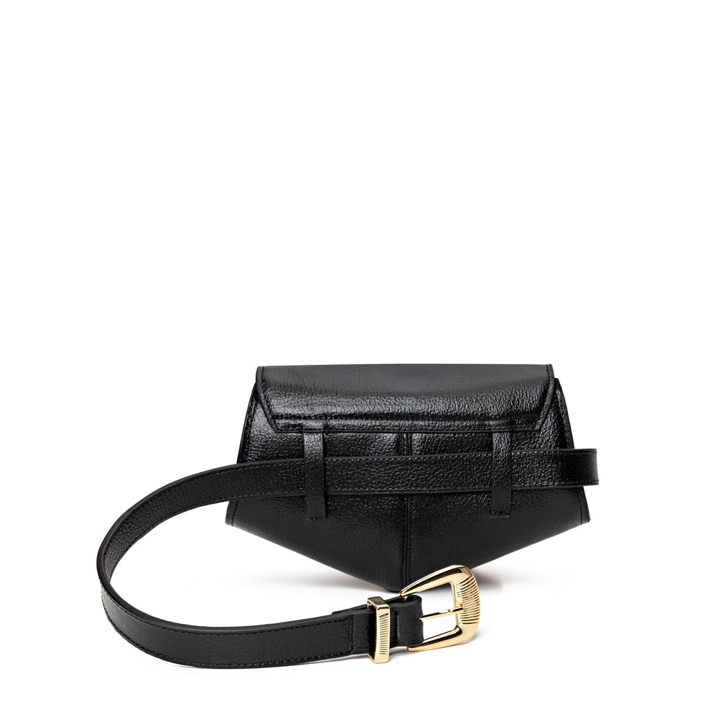 PöSH ICON - Bolsa Pochete Versátil de Couro Preta