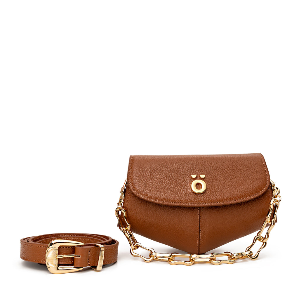 PöSH ICON - Bolsa Pochete Versátil de Couro Caramelo