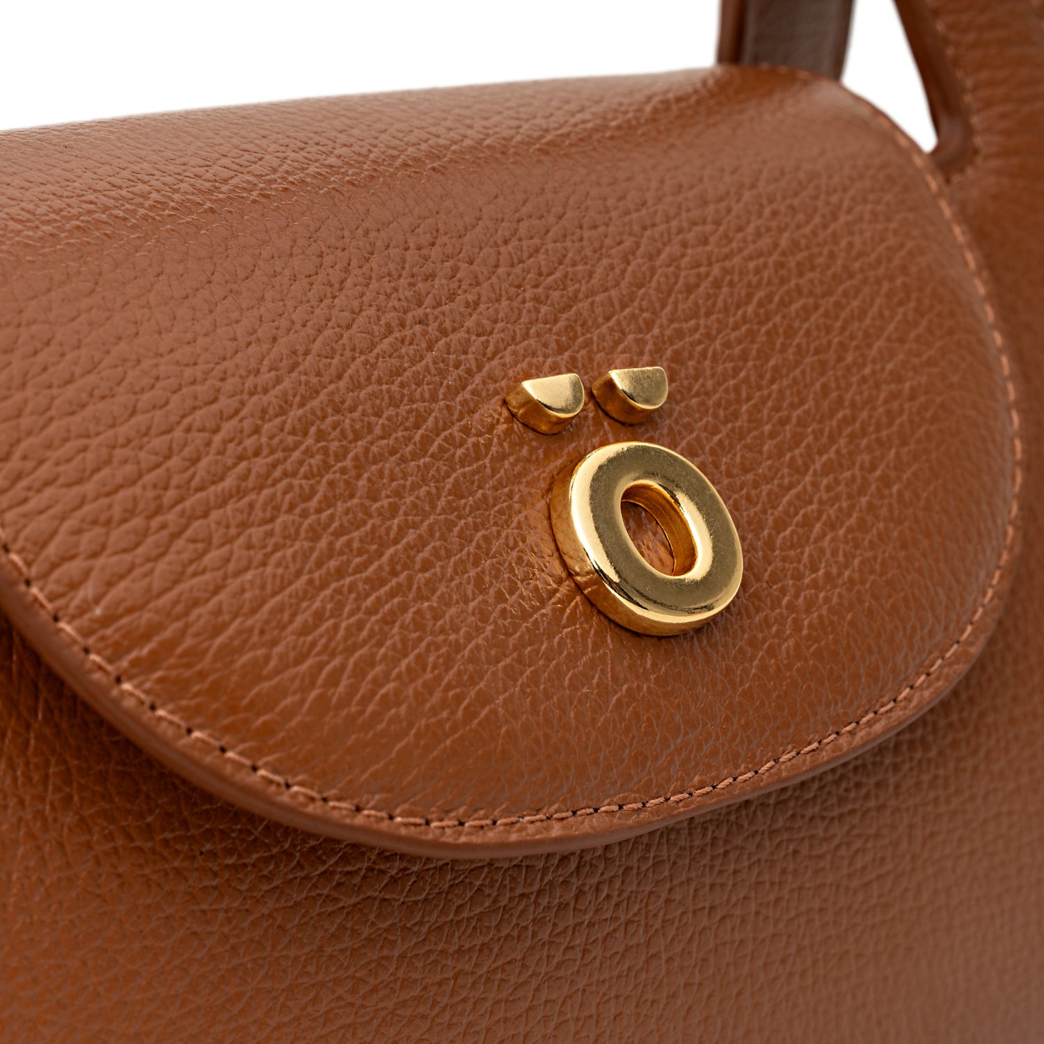 Bolsa Estruturada de Couro Caramelo