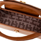 Bolsa Estruturada de Couro Caramelo