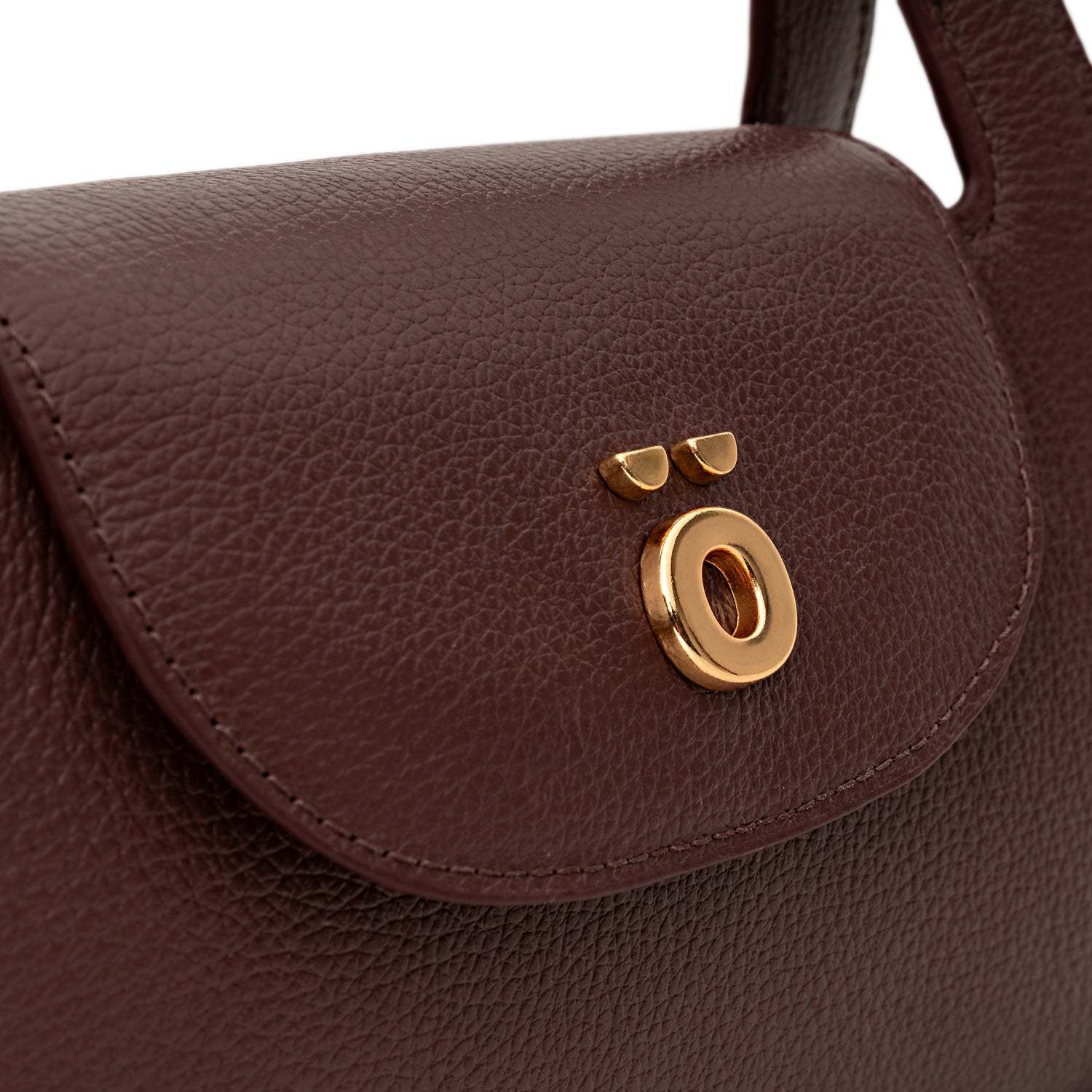 Bolsa Estruturada de Couro Marrom