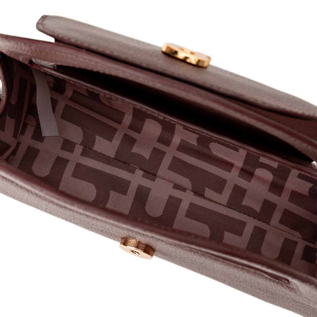 Bolsa Estruturada de Couro Marrom