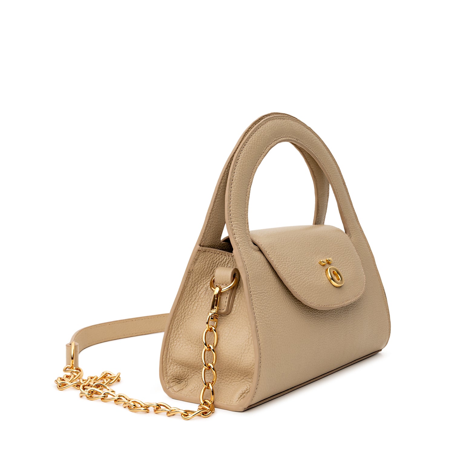 PöSH FRAME - Bolsa Estruturada de Couro Nude