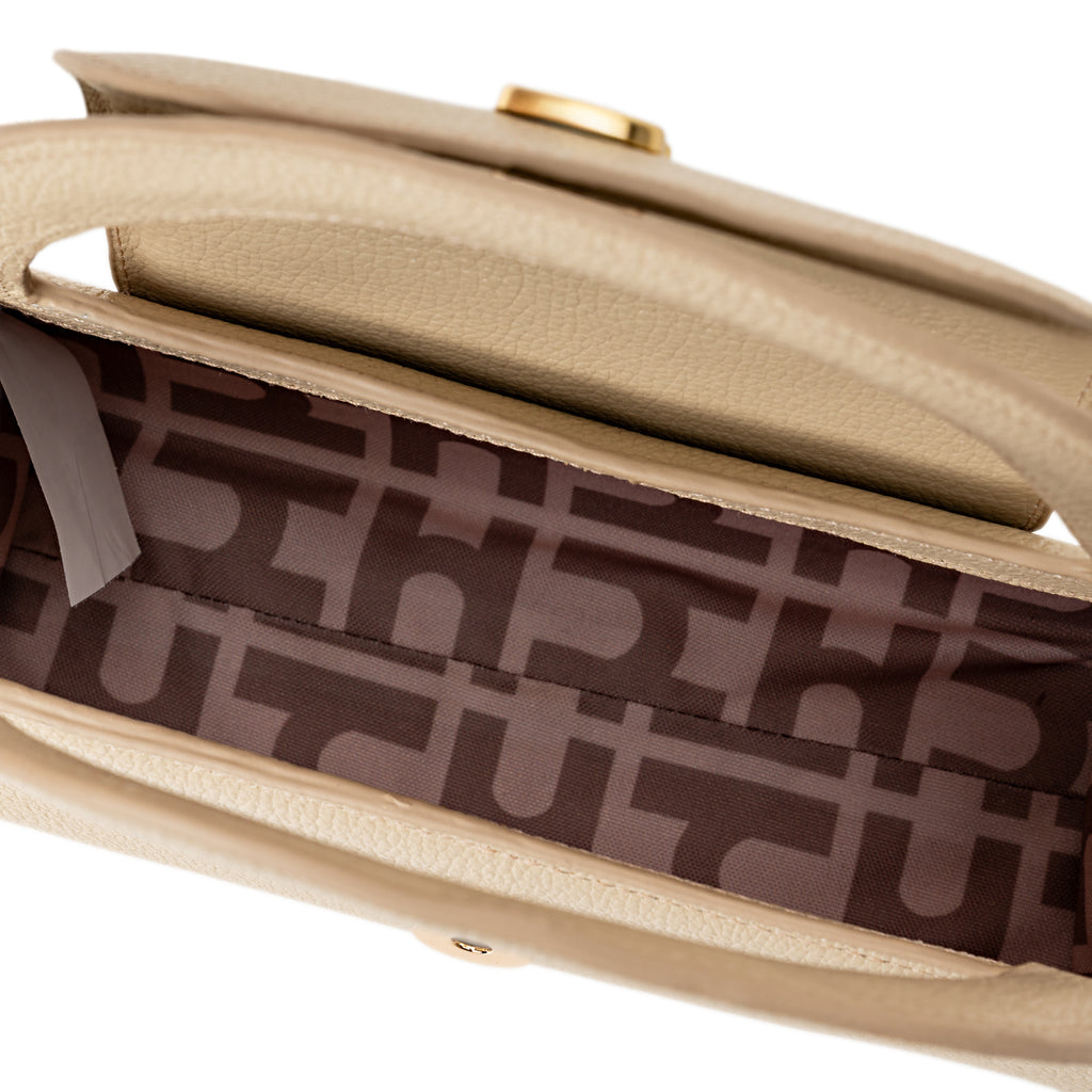 PöSH FRAME - Bolsa Estruturada de Couro Nude