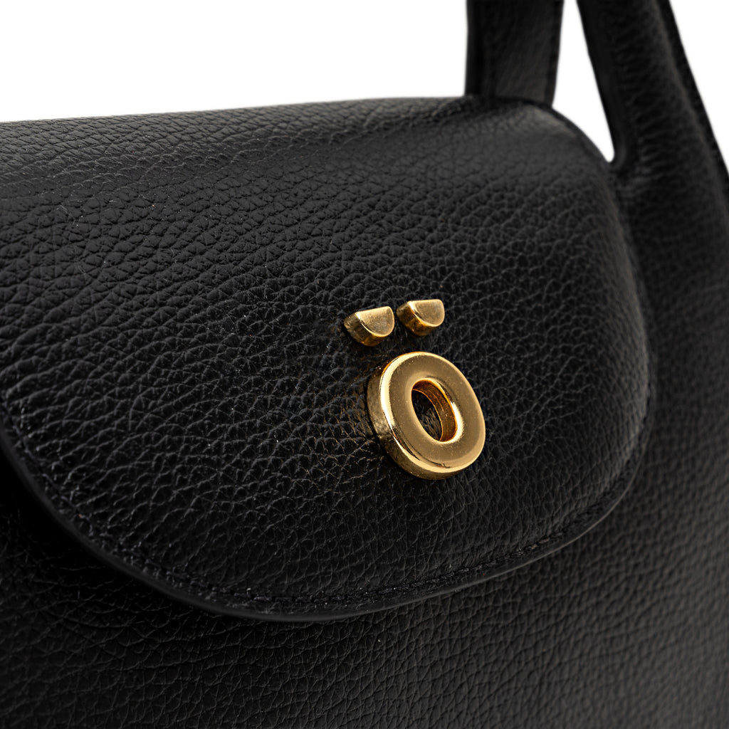 PöSH FRAME - Bolsa Estruturada de Couro Preta