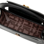 PöSH FRAME - Bolsa Estruturada de Couro Preta