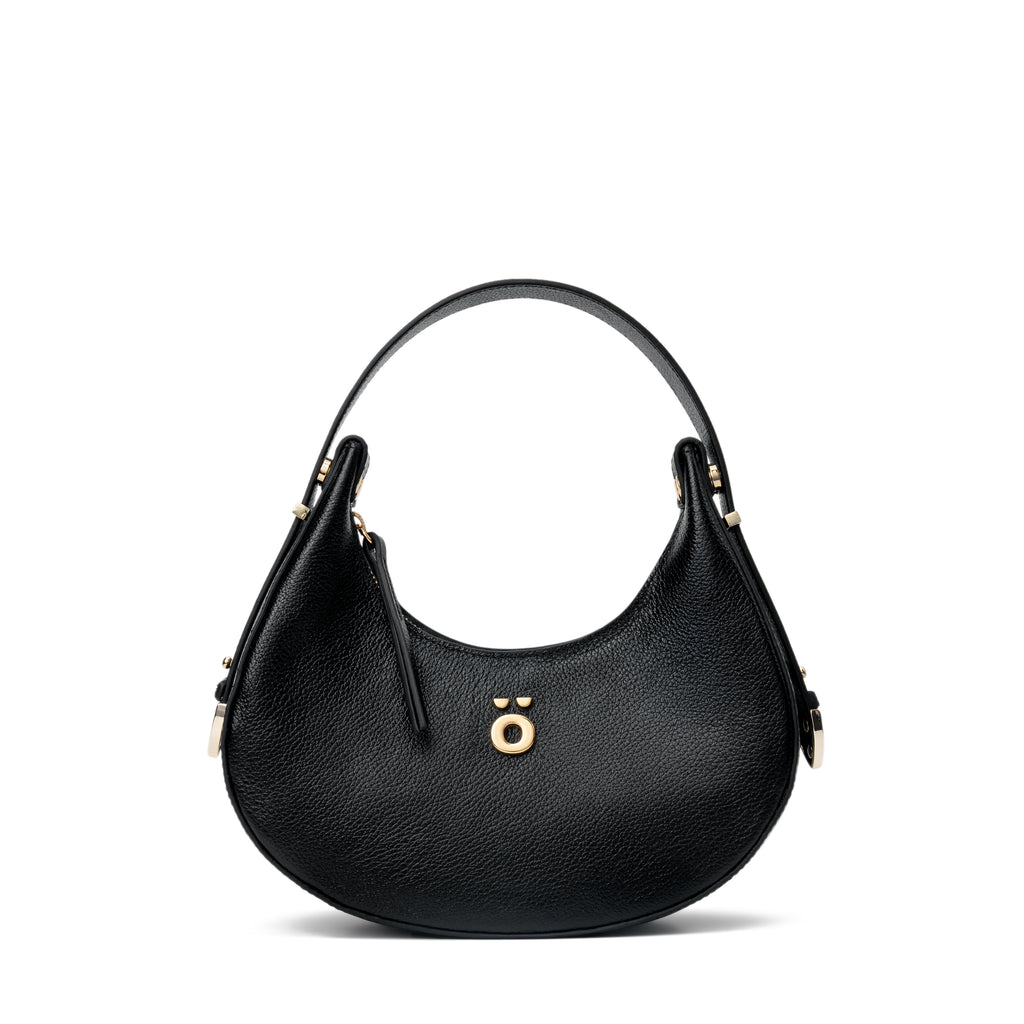 PöSH LUME - Bolsa Ombro de Couro Preta