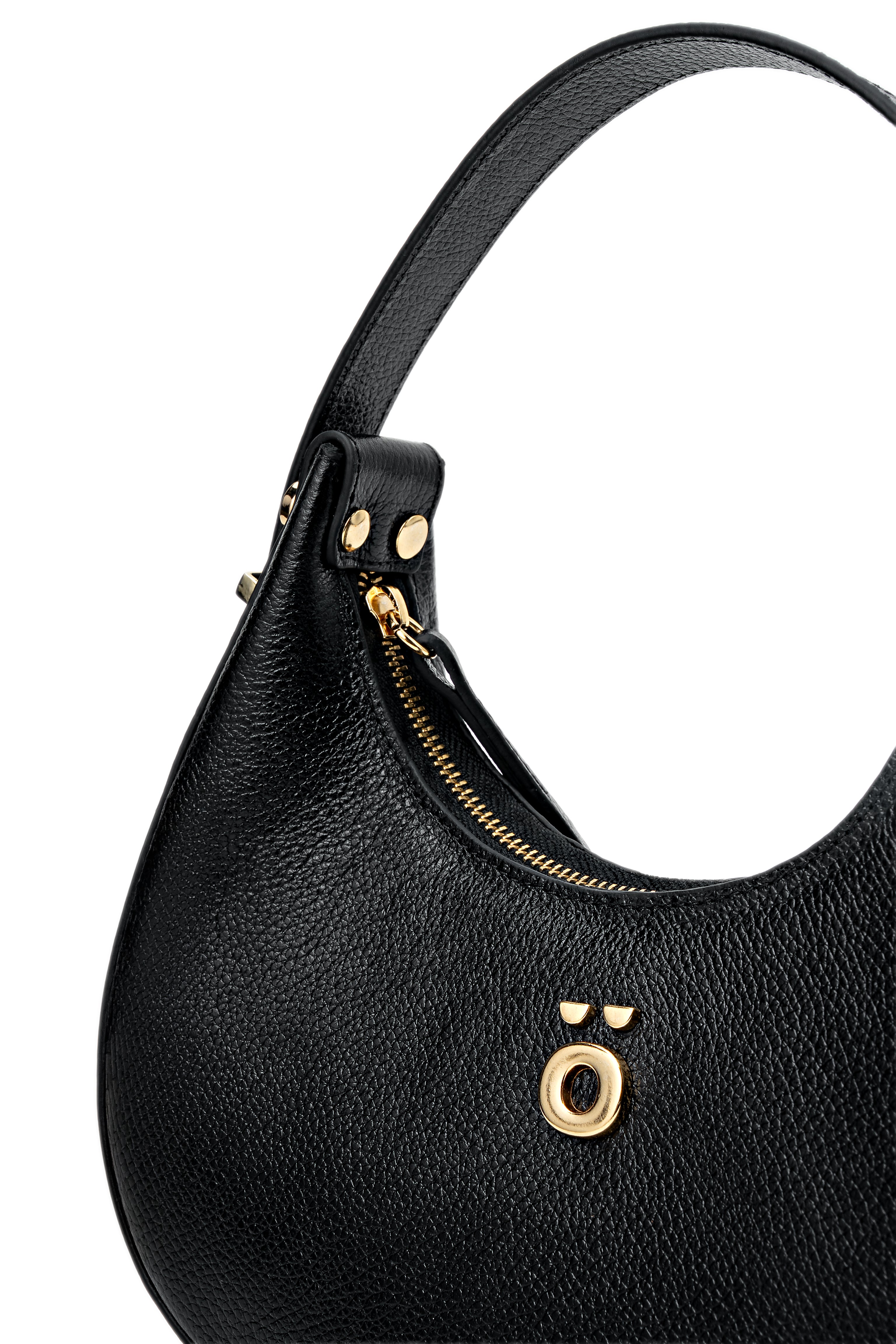 PöSH LUME - Bolsa Ombro de Couro Preta