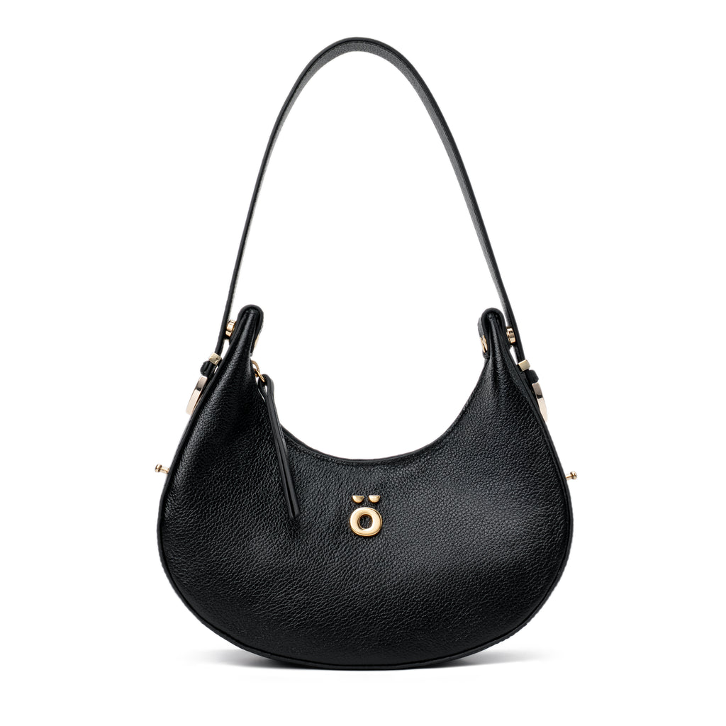 PöSH LUME - Bolsa Ombro de Couro Preta