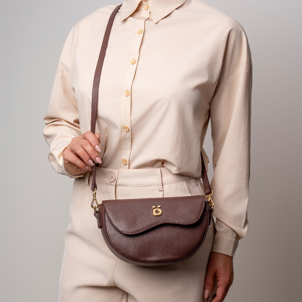 Bolsa Transversal de Couro Nude